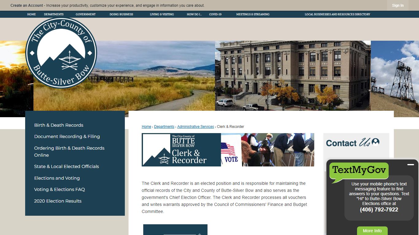 Clerk & Recorder | City and County of Butte-Silver Bow, MT